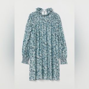 A-line Dress Light Blue Flower H&M